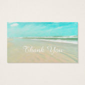 カスタムアクアビーチ結婚式メッセージカード (裏面)