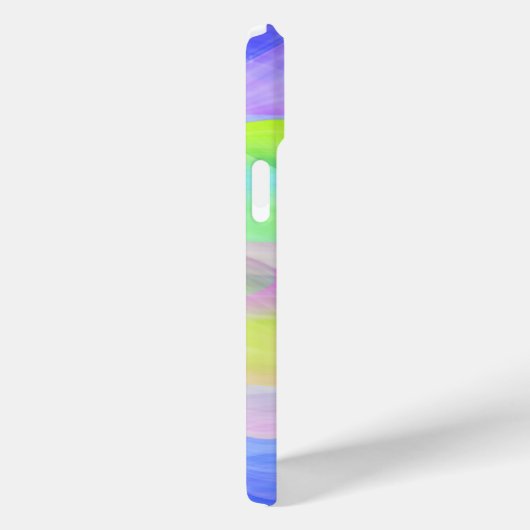 カスタムアクアブルーライムグリーンパープルウェーストライプズ Case-Mate iPhoneケース (裏面 / 右)