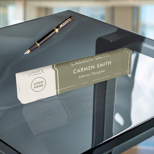 カスタムアクリルエグゼクティブグリーン机用ネームプレート デスクネームプレート