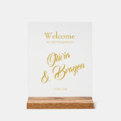 カスタムアクリルサイン–11"x14"結婚またはイベントデコル アクリルサイン (正面)