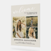 カスタムアクリルモダン3枚の写真卒業へようこそ アクリルサイン (傾斜)