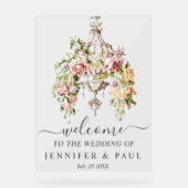 カスタムアクリル結婚フローラシャンデリア標識 アクリルサイン (正面)