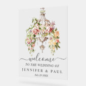 カスタムアクリル結婚フローラシャンデリア標識 アクリルサイン (傾斜)