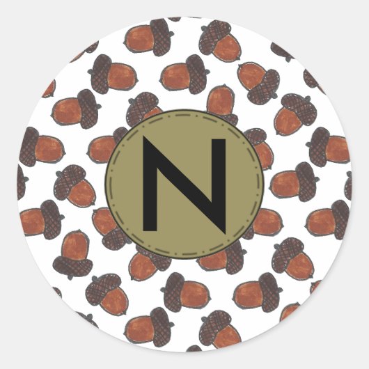 カスタムアコーンステッカー ラウンドシール (正面)