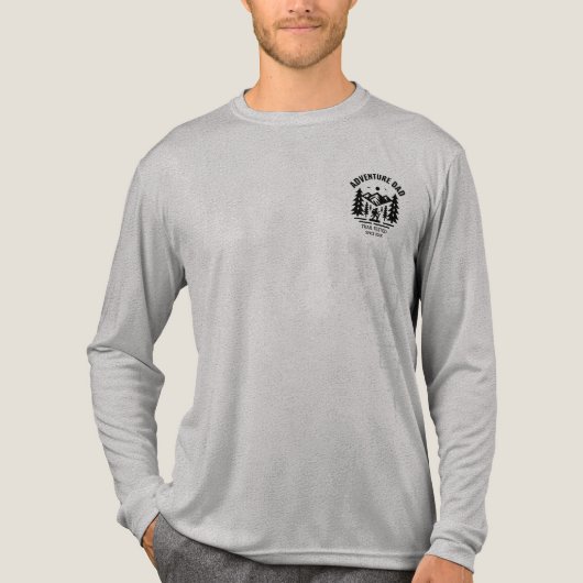 カスタムアスレティックグレー長袖アドベンチャーパパ トライブレンドTシャツ (正面)