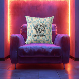 カスタムアナトリアンシェパードポートレート抽象芸術バック クッション