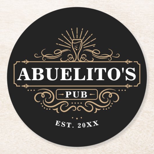 カスタムアフェリトのパブバー年制定 ラウンドペーパーコースター (正面)