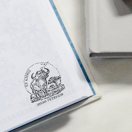 カスタムアフリカンバッファローエックスライビス蔵書票 ラバースタンプ