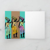 カスタムアフロアフリカンヌビアンアート誕生日カード サンキューカード (内部)