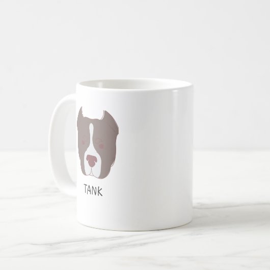 カスタムアメリカのいじめっ犬のギフトパーソナライズされた名 コーヒーマグカップ (正面左)