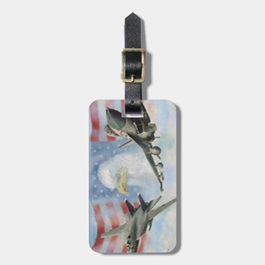 カスタムアメリカの軍隊飛行機ラゲージタグ ラゲッジタグ (正面縦)