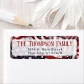 カスタムアメリカフラストライプグ赤白青スターズ ラベル (インサイチュ)