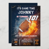 カスタムアメリカンフットボール誕生日招待状 招待状 (正面/裏面)