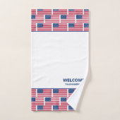 カスタムアメリカンフラッグホテル バスタオルセット (ハンドタオル)