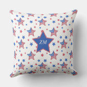 カスタムアメリカ国旗のスターブルーレッドホワイトスローピル クッション (裏面)