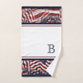 カスタムアメリカ国旗のストライプと星のパターン バスタオルセット (ハンドタオル)
