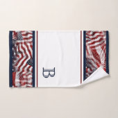カスタムアメリカ国旗のストライプと星のパターン バスタオルセット (ハンドタオル)