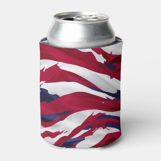 カスタムアメリカ国旗の水彩色抽象芸術 缶クーラー (缶正面)