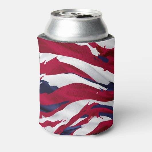カスタムアメリカ国旗の水彩色抽象芸術 缶クーラー (缶裏面)