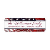 カスタムアメリカ国旗の赤白青スタストライプーズ ラベル (正面)