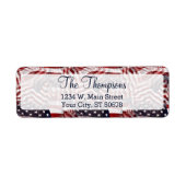 カスタムアメリカ国旗の赤白青スタストライプーズ ラベル (正面)