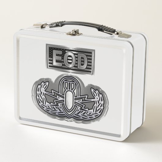 カスタムアメリカ国旗の「Basic EOD」 メタルランチボックス (正面)