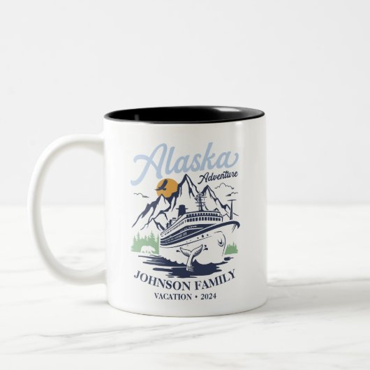 カスタムアラスカクルーズファミリーフレンズグループマッチング ツートーンマグカップ (左)