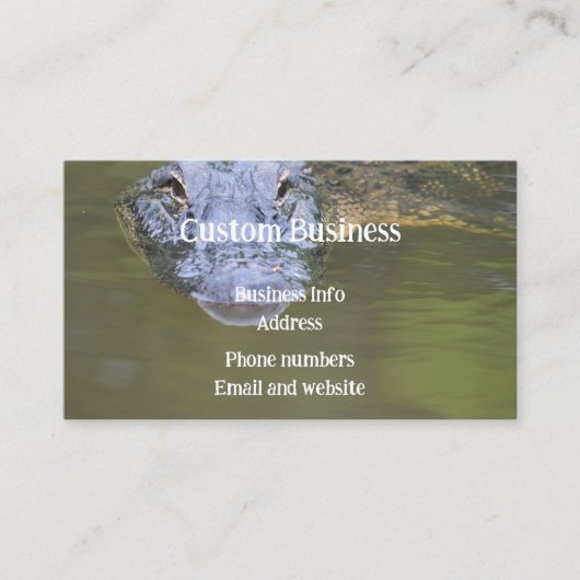 カスタムアリゲータースワンプアニマルワイルドライフ自然 名刺 (正面)