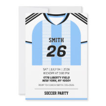 カスタムアルゼンチンサッカージャージ誕生日招待状