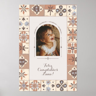 カスタムアルチフォトメキシカンタイルフィエスタニュートラル ポスター