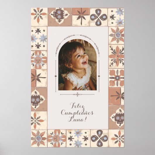 カスタムアルチフォトメキシカンタイルフィエスタニュートラル ポスター (正面)