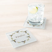 カスタムアレンズハミングバード ガラスコースター (アングル)