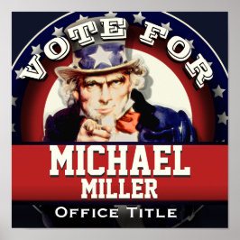 カスタムアンクルサム選挙運動テンプレート ポスター