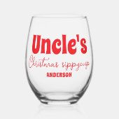 カスタムアンクルズクリスマスシッピーカップ ステムなしワイングラス (正面)