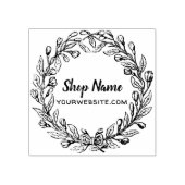 カスタムアンティーク小規模企業フローラリース ラバースタンプ (インプリント)