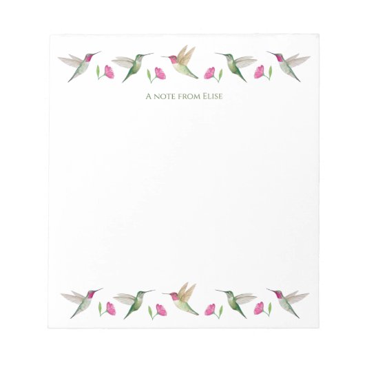 カスタムアンナズハミングバード ノートパッド (正面)