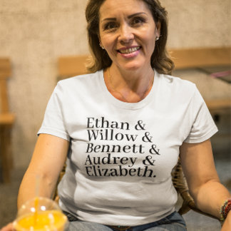 カスタムアンパサンド付きグランドキッド名リスト Tシャツ