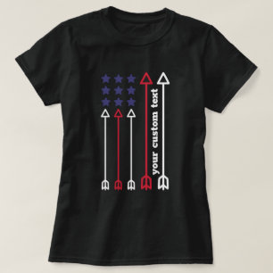 カスタムアーチェリー米国国旗の矢印 Tシャツ