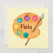 カスタムアーティスト名 – アートクラス先生カード 招待状 (正面/裏面)