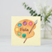 カスタムアーティスト名 – アートクラス先生カード 招待状 (スタンド正面)