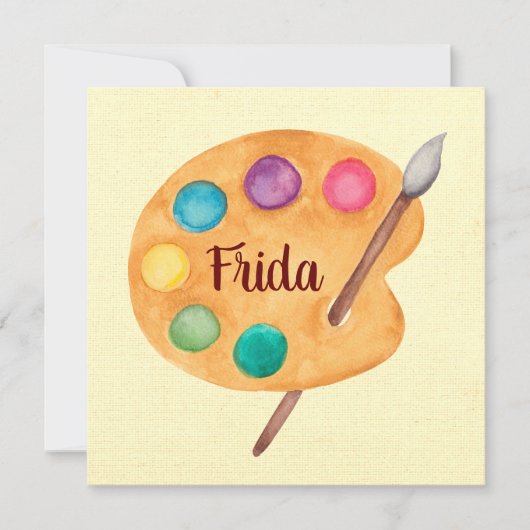 カスタムアーティスト名 – アートクラス先生カード 招待状 (正面)