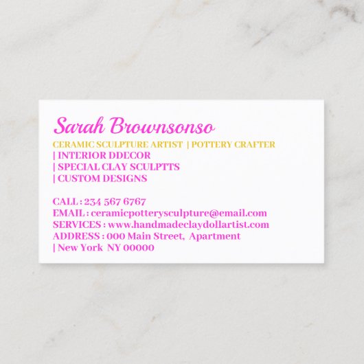 カスタムアーティス絵画トのキャンバス 名刺 (裏面)