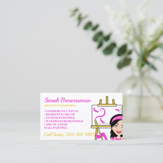 カスタムアーティス絵画トのキャンバス 名刺 (スタンド正面)