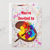 カスタムアートクラフト誕生日パーティーへの招待 招待状 (正面/裏面)