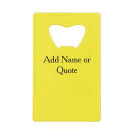 カスタムアートフォトネームモノグラム引用文イエロー クレジットカード栓抜き