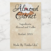 カスタムアーモンドエキス油ラベル ワインラベル (シングルラベル)