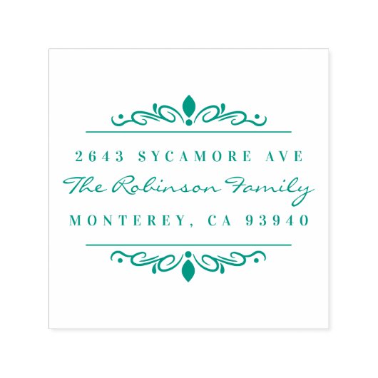 カスタムアールデコオーナメントファミリー差出人住所 セルフインキングスタンプ (デザイン)