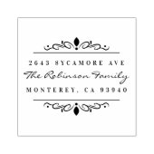 カスタムアールデコオーナメントファミリー差出人住所 ラバースタンプ (インプリント)