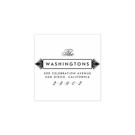 カスタムアールデコファミリ名差出人住所 ラバースタンプ (インプリント)