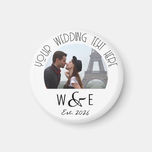 カスタムアールデコ文字冷蔵庫用マグネット結婚式の引き出物 マグネット (正面)